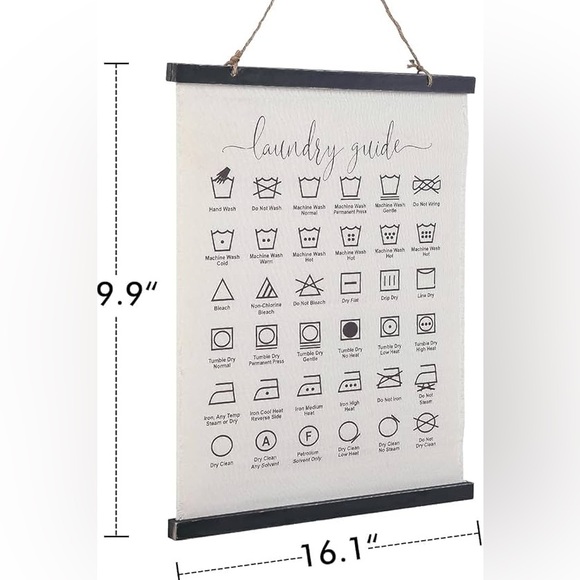 Laundry Guide Sign Linen Wall Hanging - Picture 4 of 4